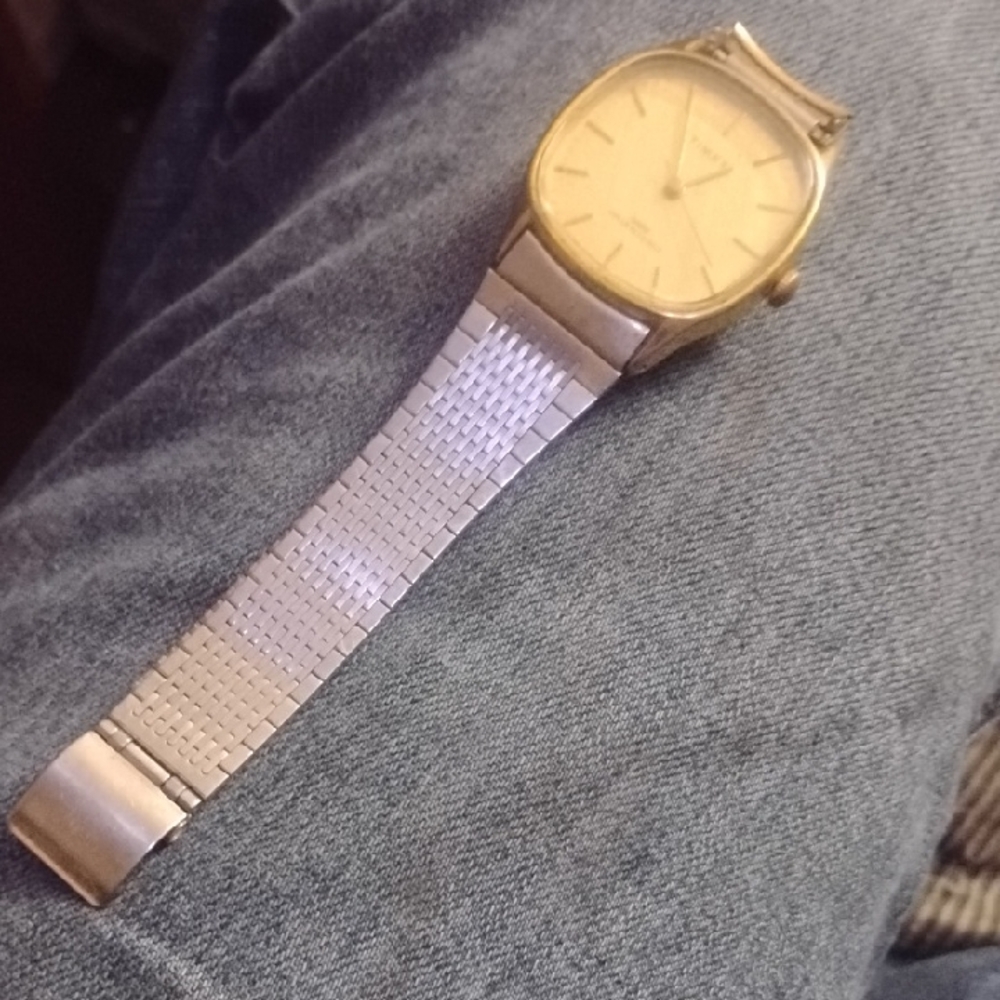Timex Gold Case with Silver Band Men's Watch